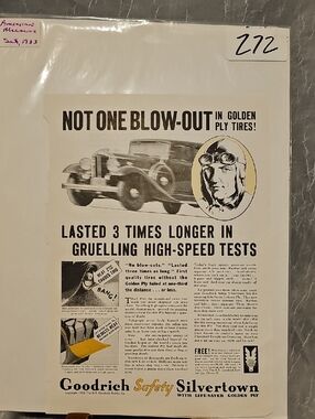 Vintage Goodrich Tire Advertisement - 1933